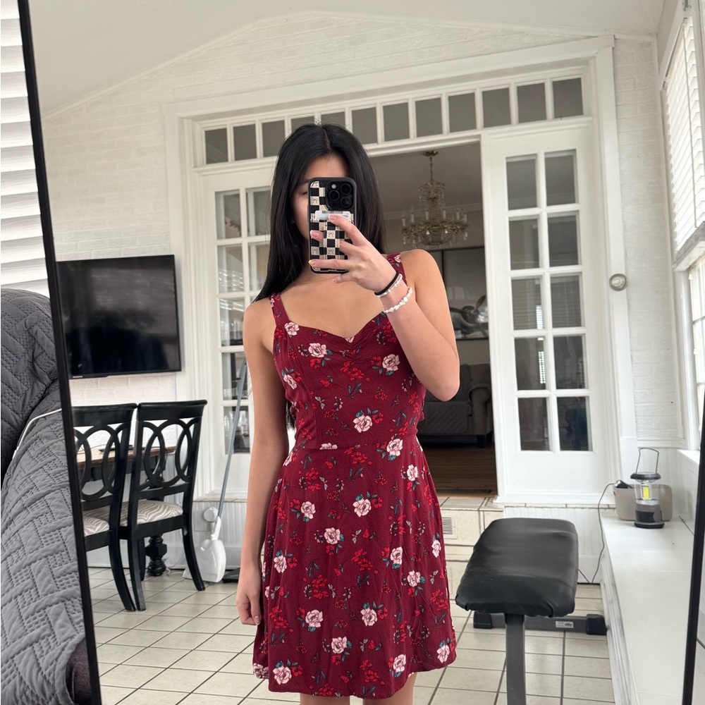 Floral Red Dress